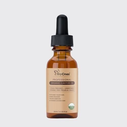 TryOnes Premium Castor Oil – For Thicker Hair, Longer Lashes & Glowing Skin (Pack of 1)